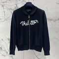 3D Embroidery Zip-Up Knit Jacket