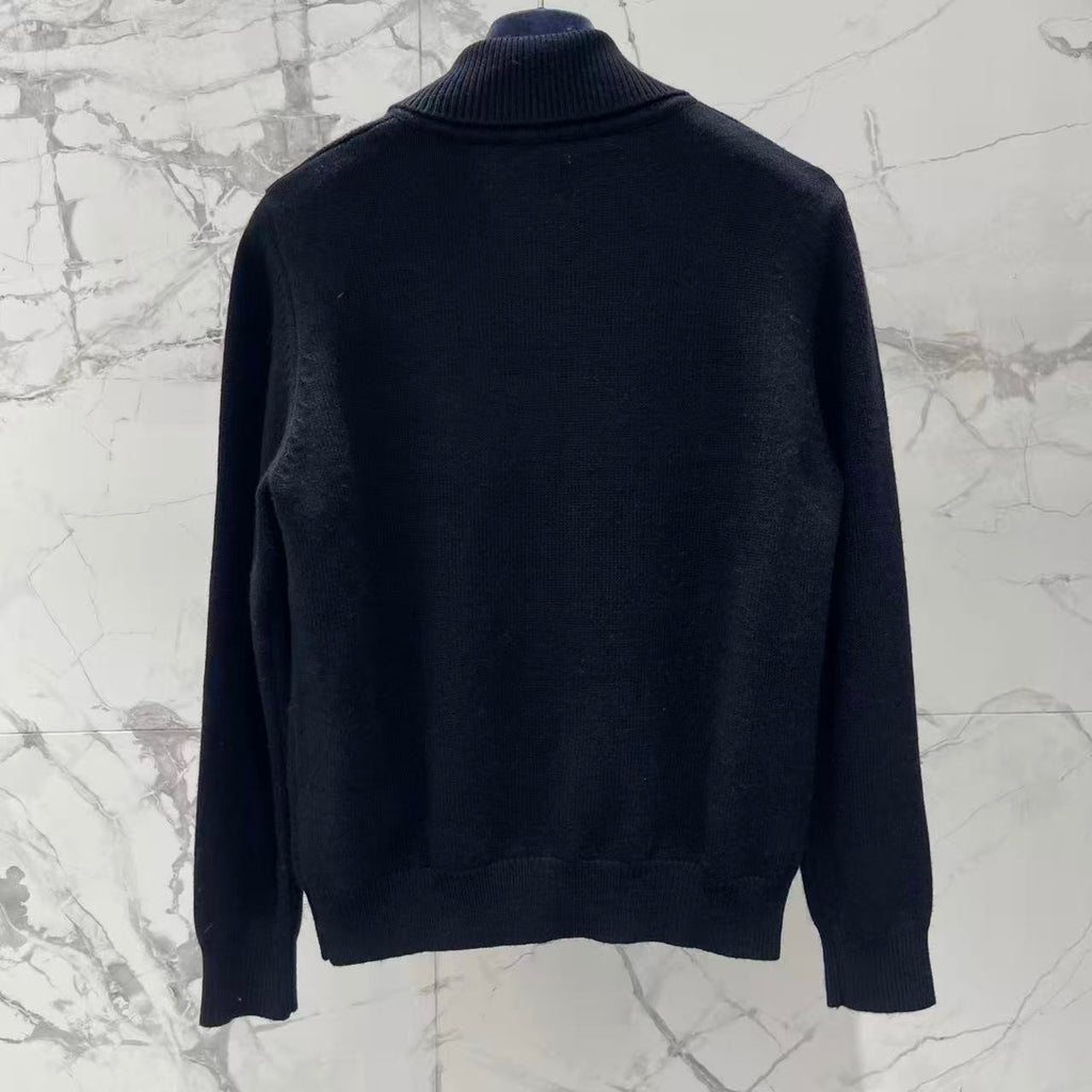 3D Embroidery Zip-Up Knit Jacket