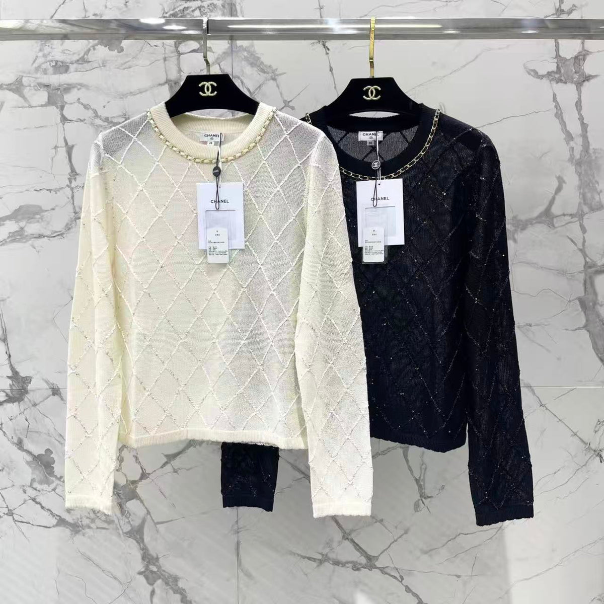 Diamond Quilted Beaded Long Sleeve