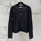 Diamond Quilted Beaded Long Sleeve