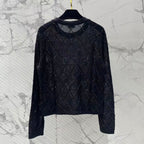Diamond Quilted Beaded Long Sleeve