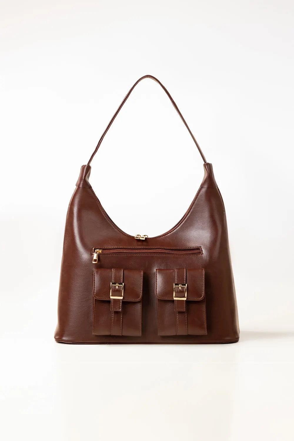 Deep Navy Fold‑Over Shoulder Tote