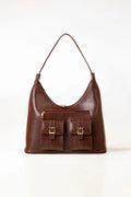 Deep Navy Fold‑Over Shoulder Tote
