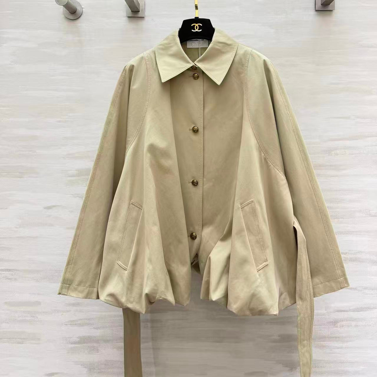 Bubble Hem Trench Coat