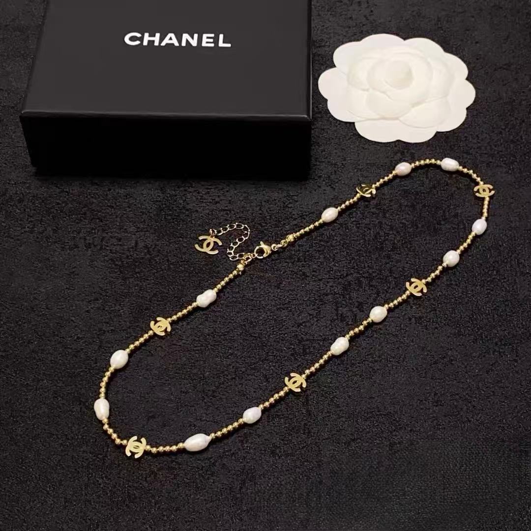 Natural Pearl Gold Chain Necklace