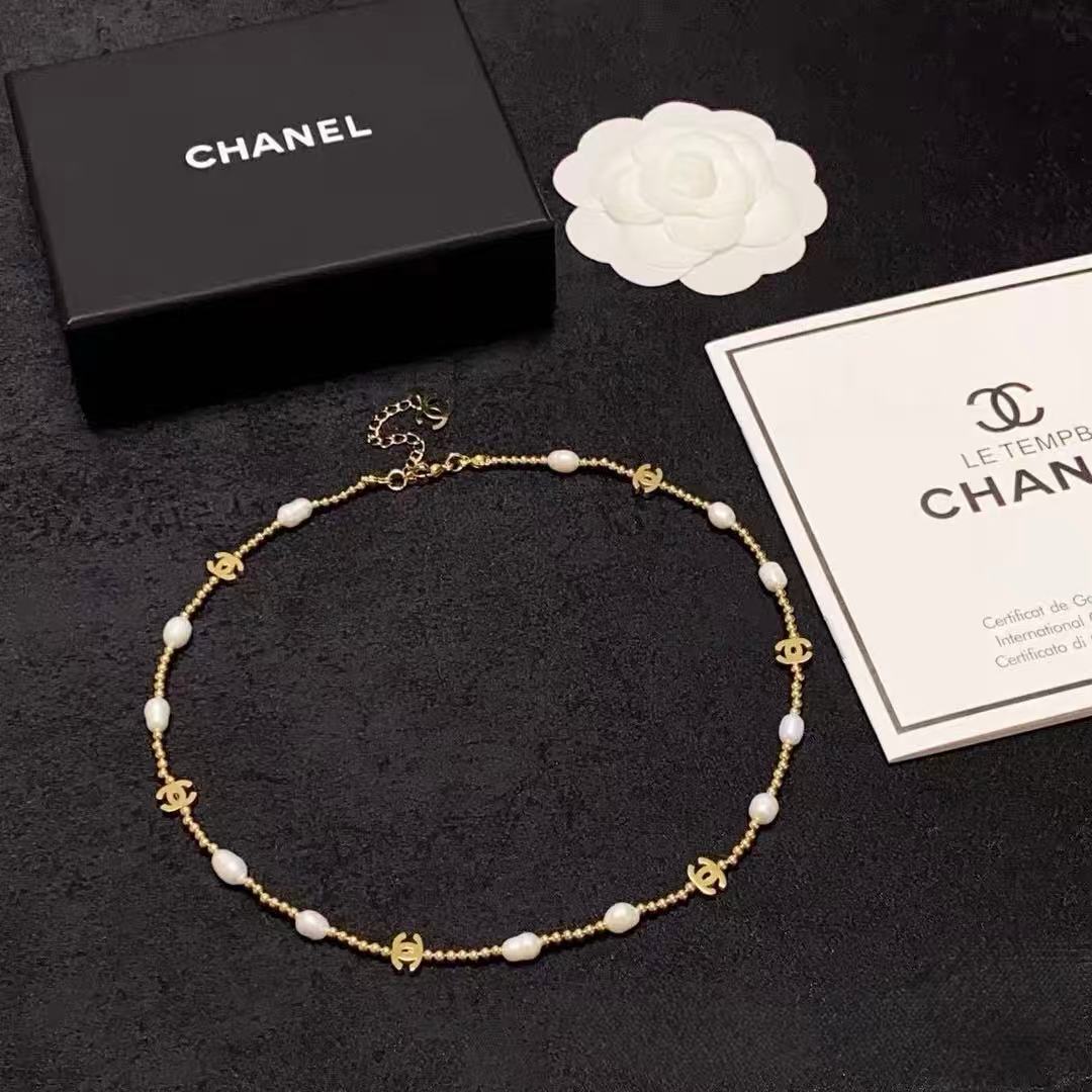Natural Pearl Gold Chain Necklace