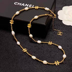 Natural Pearl Gold Chain Necklace