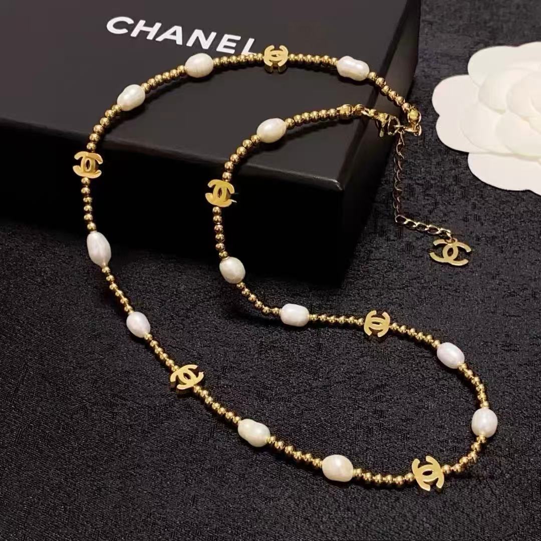 Natural Pearl Gold Chain Necklace