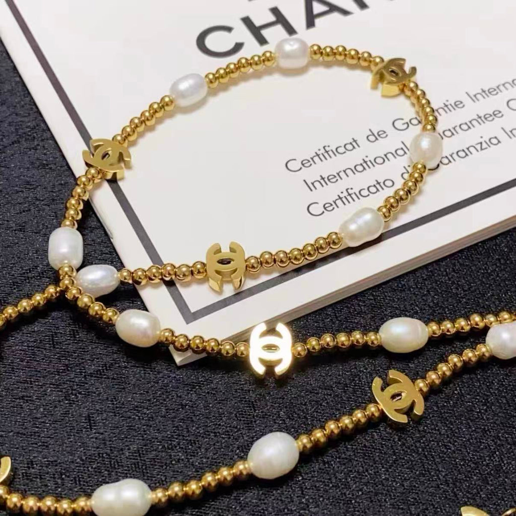 Natural Pearl Gold Chain Necklace