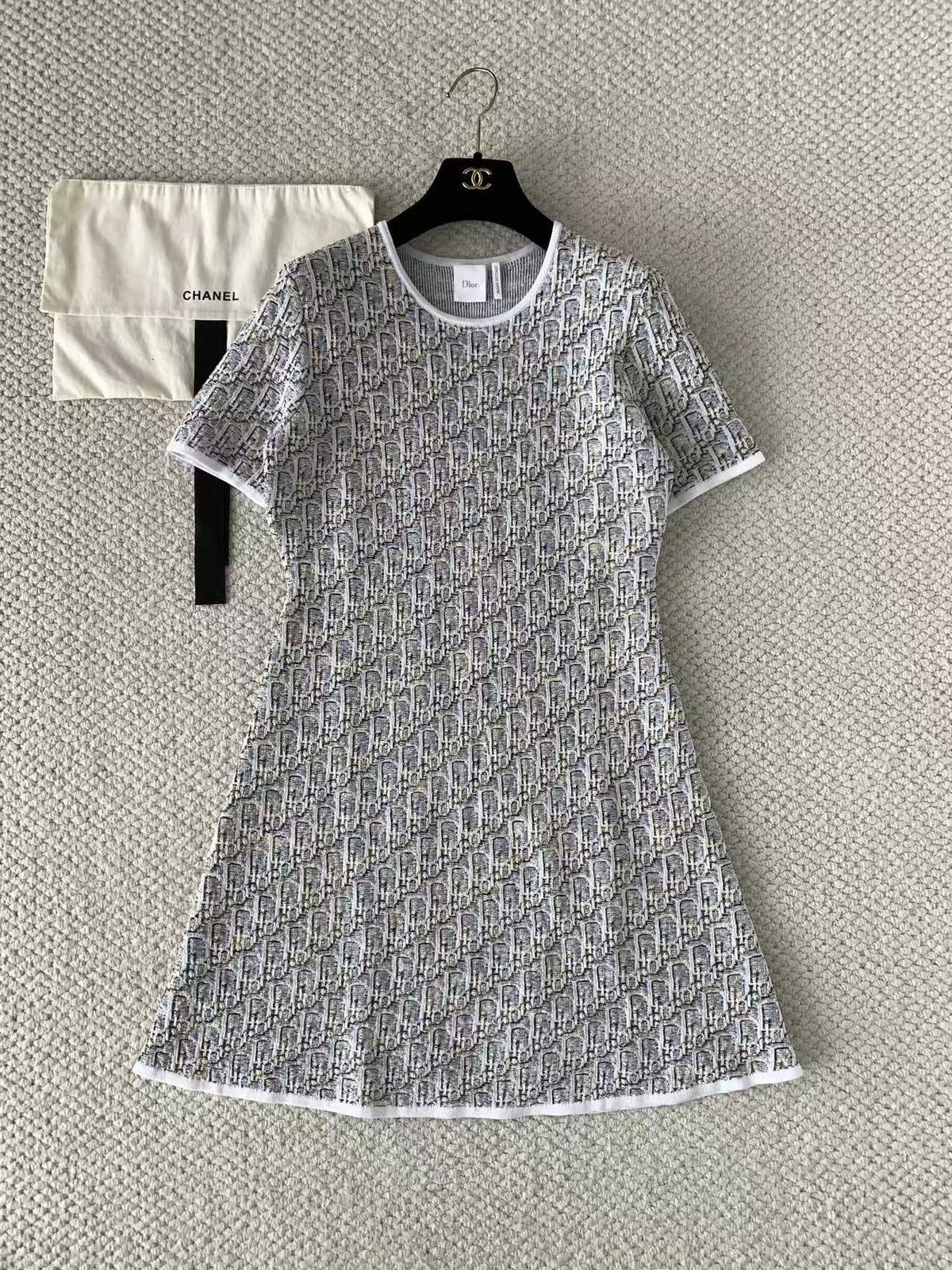 Full-Print Jacquard Knit Dress