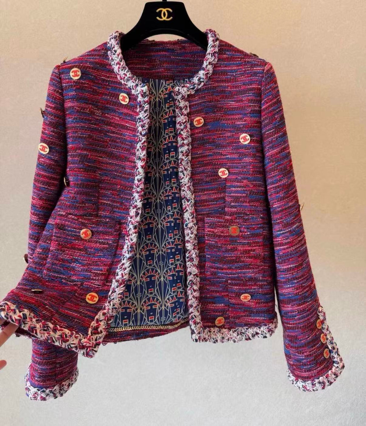 Vintage Metal Button Woven Jacket