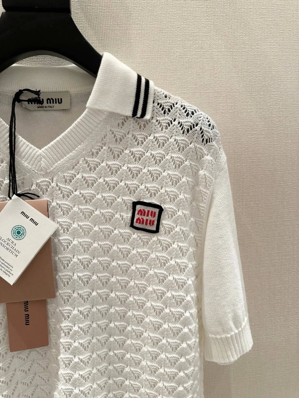 Preppy Collared Hollow Knit Top