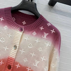 Gradient Embroidery Knit Cardigan