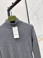 Minimal Gray Stand Collar Long Sleeve