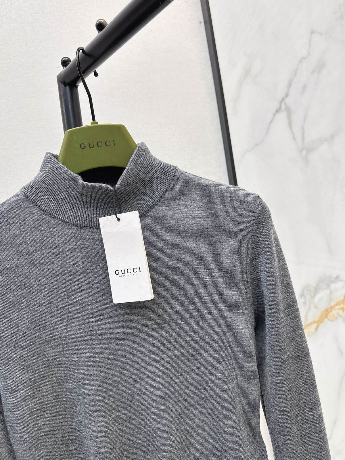 Minimal Gray Stand Collar Long Sleeve