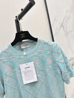 Yarn Diamond Pattern Short Sleeve