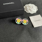 Colorful Circle Stud Earrings