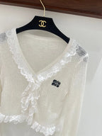 Embroidery Slim Long Sleeve Top