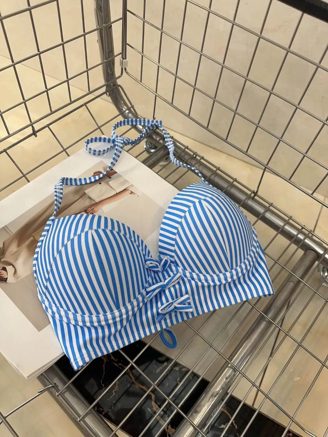 Bow Striped Swimsuit