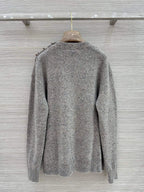 Loose Speckled Heather Crew Neck Knit Top
