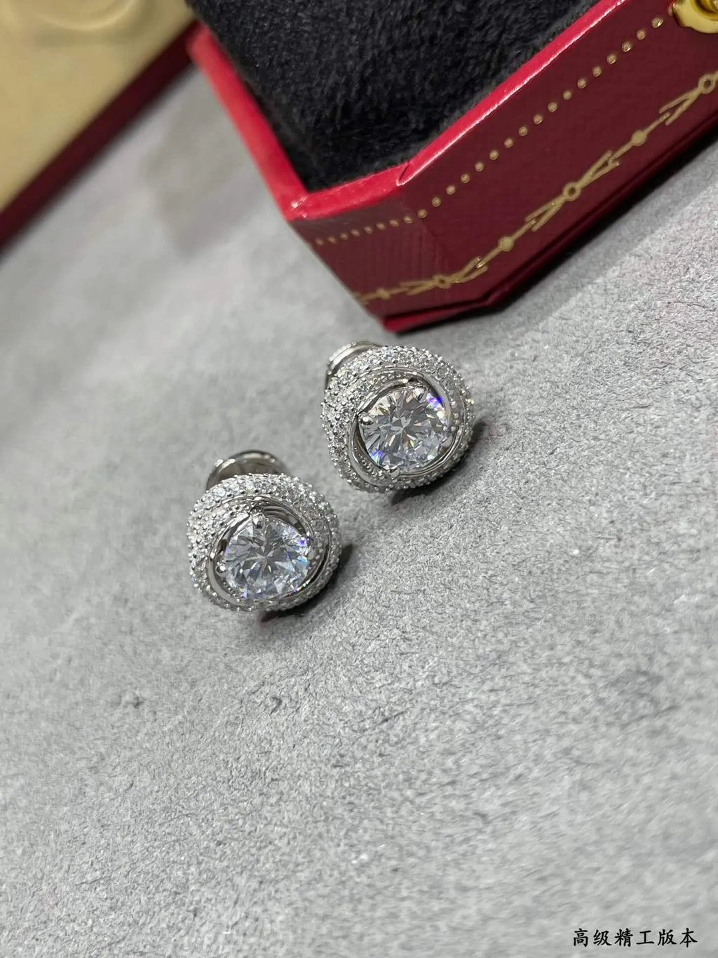 Diamond Twist Stud Earrings