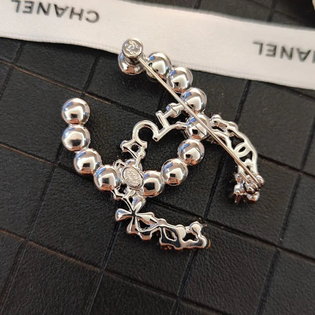Pearl & Diamond Encrusted Brooch