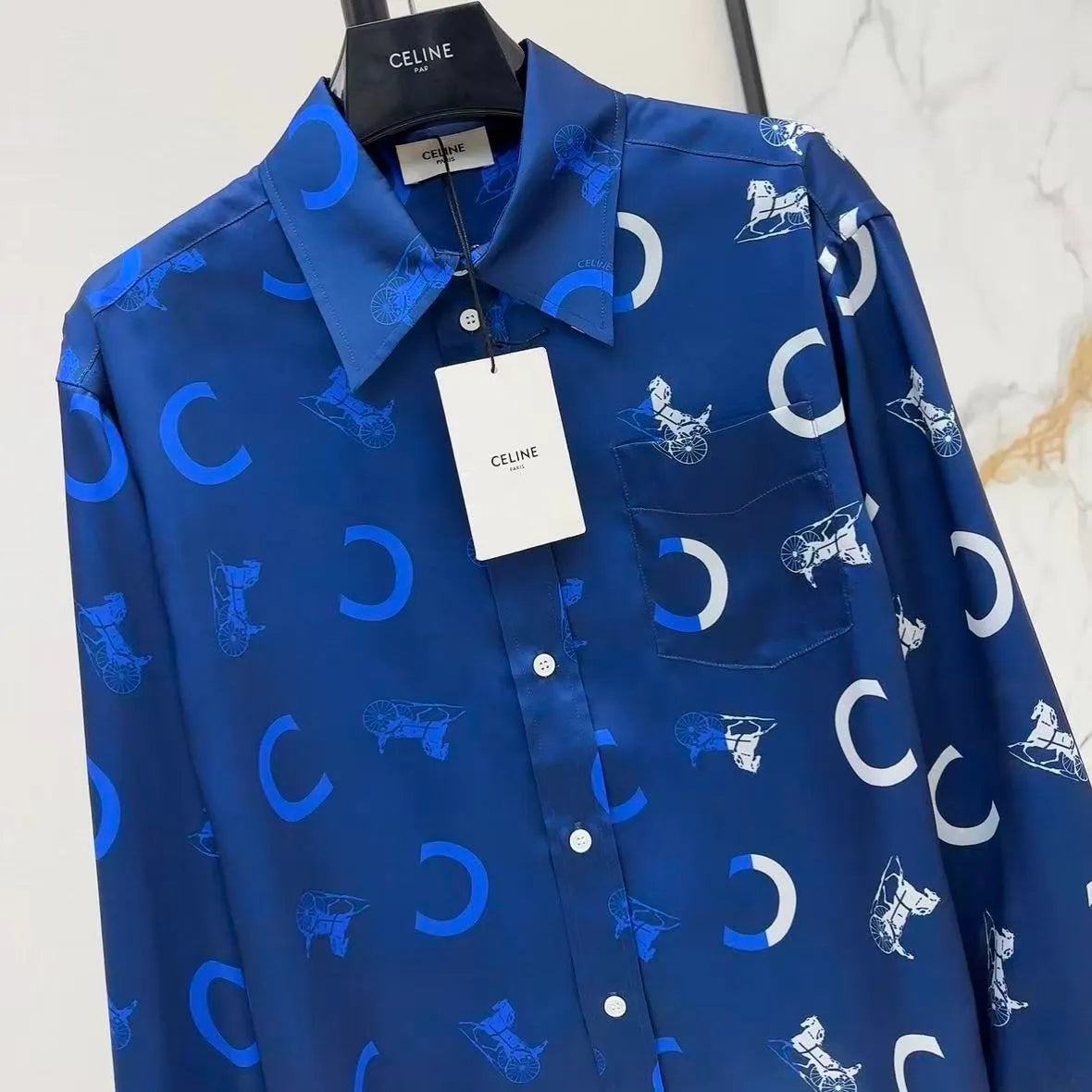 Satin Carriage Print Shirt