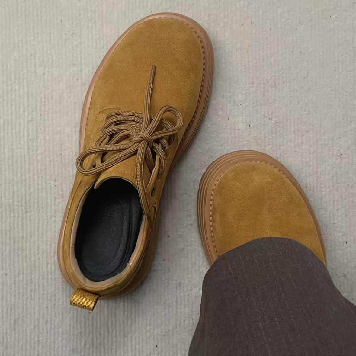 Vintage Suede Lace‑Up Derby