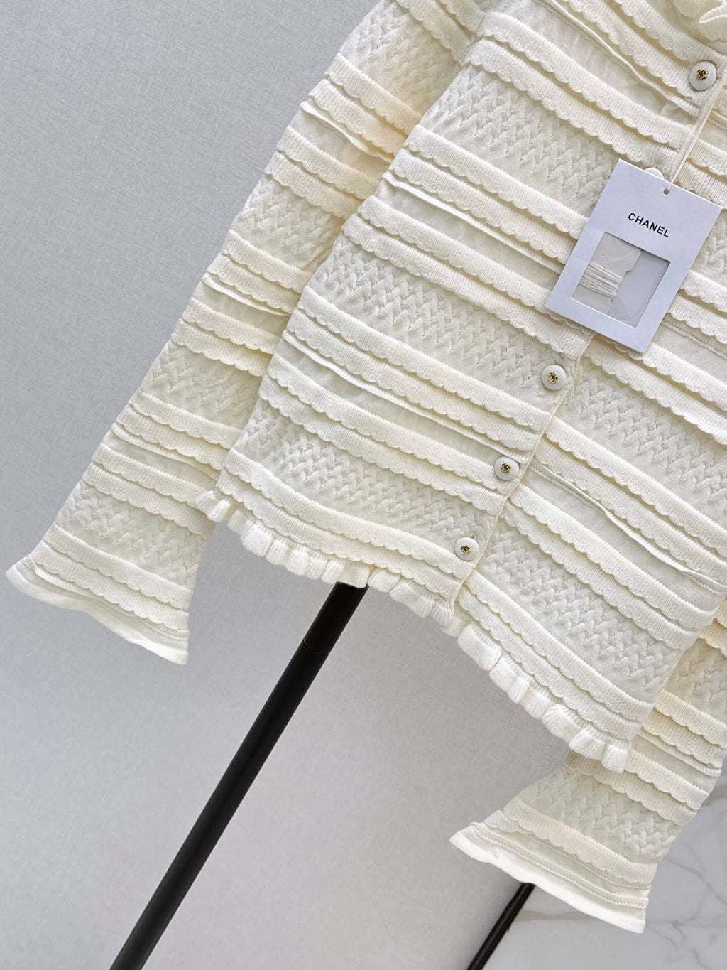 Ruffle Layered Knit Cardigan