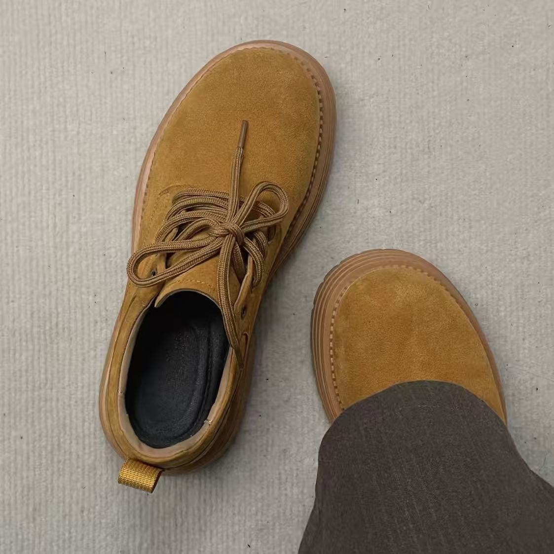 Vintage Suede Lace‑Up Derby