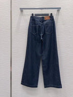 Dark Raw Denim Logo Jeans