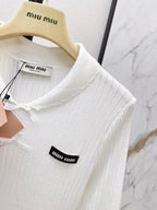 Collar Tie Flare Sleeve Knit Dress