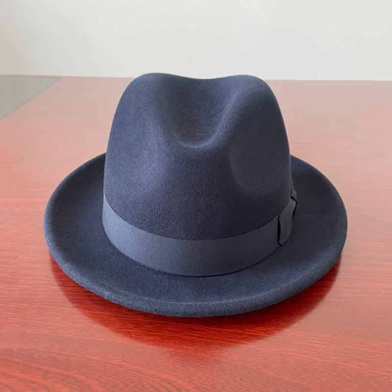 Men’s Short Brim Wool Fedora Hat