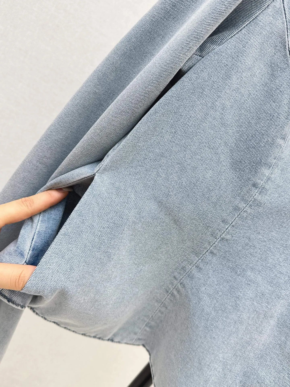 Commute Elegant Denim Jacket Skirt Set