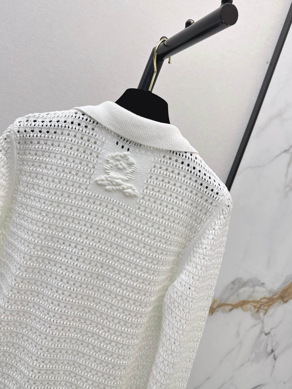 Hollow Embroidery Knit Cardigan