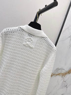 Hollow Embroidery Knit Cardigan