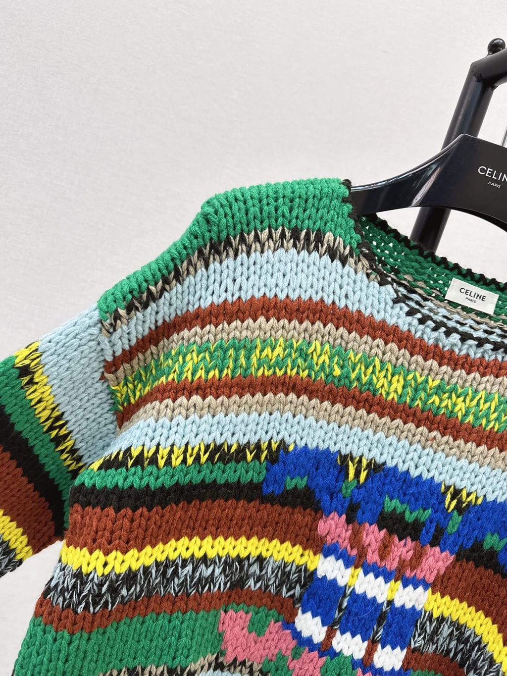 Multi Color Stripe Chunky Sweater