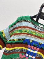 Multi Color Stripe Chunky Sweater