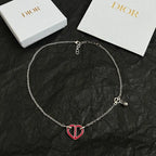 Classic Red Heart Pendant Necklace