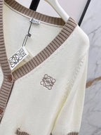 Contrast Rib Half Sleeve Cardigan