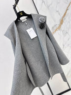 Heather Gray Shawl Collar Wrap Coat