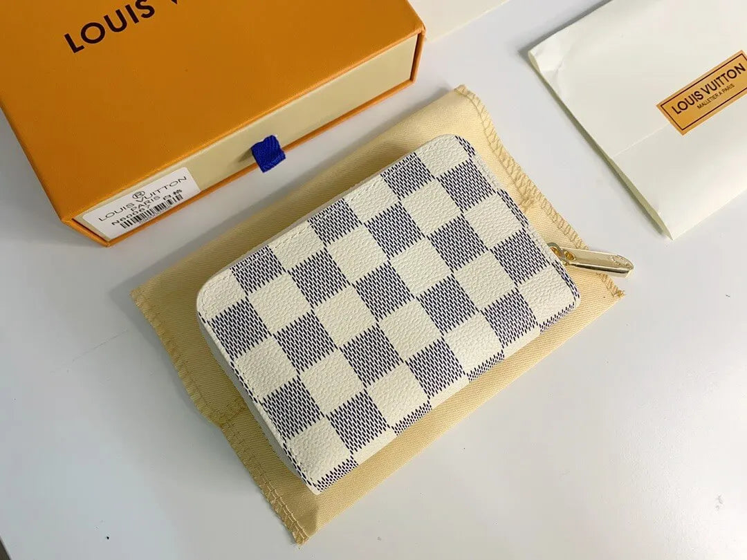 Purple and White Checkered Wallet