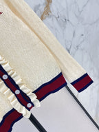 Stripe Button Front Knit Cardigan