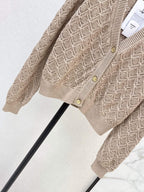 Diamond Hollow V-neck Knit Cardigan