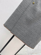 Plaid Cropped Blazer Skirt Set