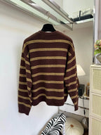Contrast Stripe Loose Knit Cardigan