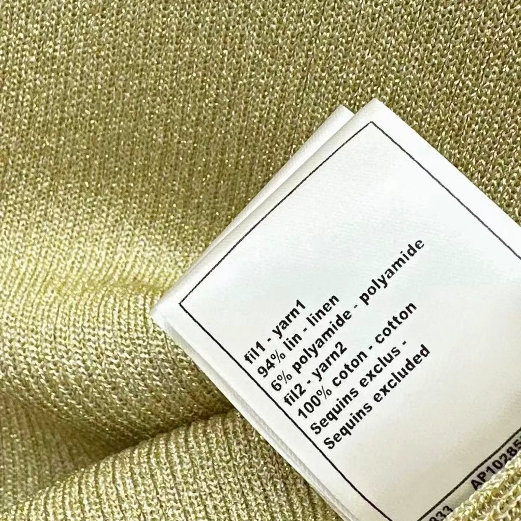 Elegant Metallic Yarn Short Sleeve