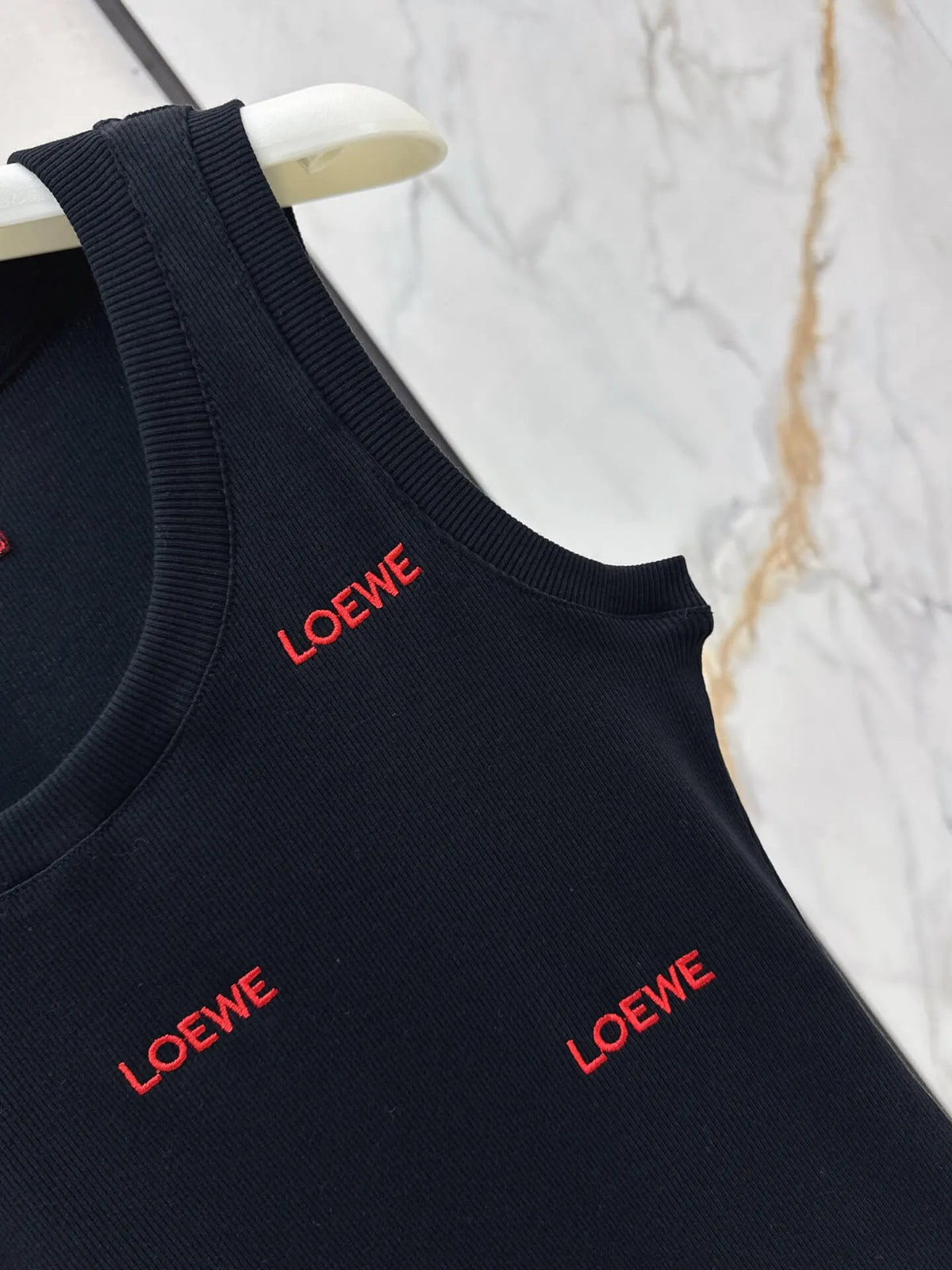 Multi Logo Fitted Rib Knit Vest