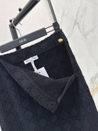 Dark Texture High Waist Midi Skirt