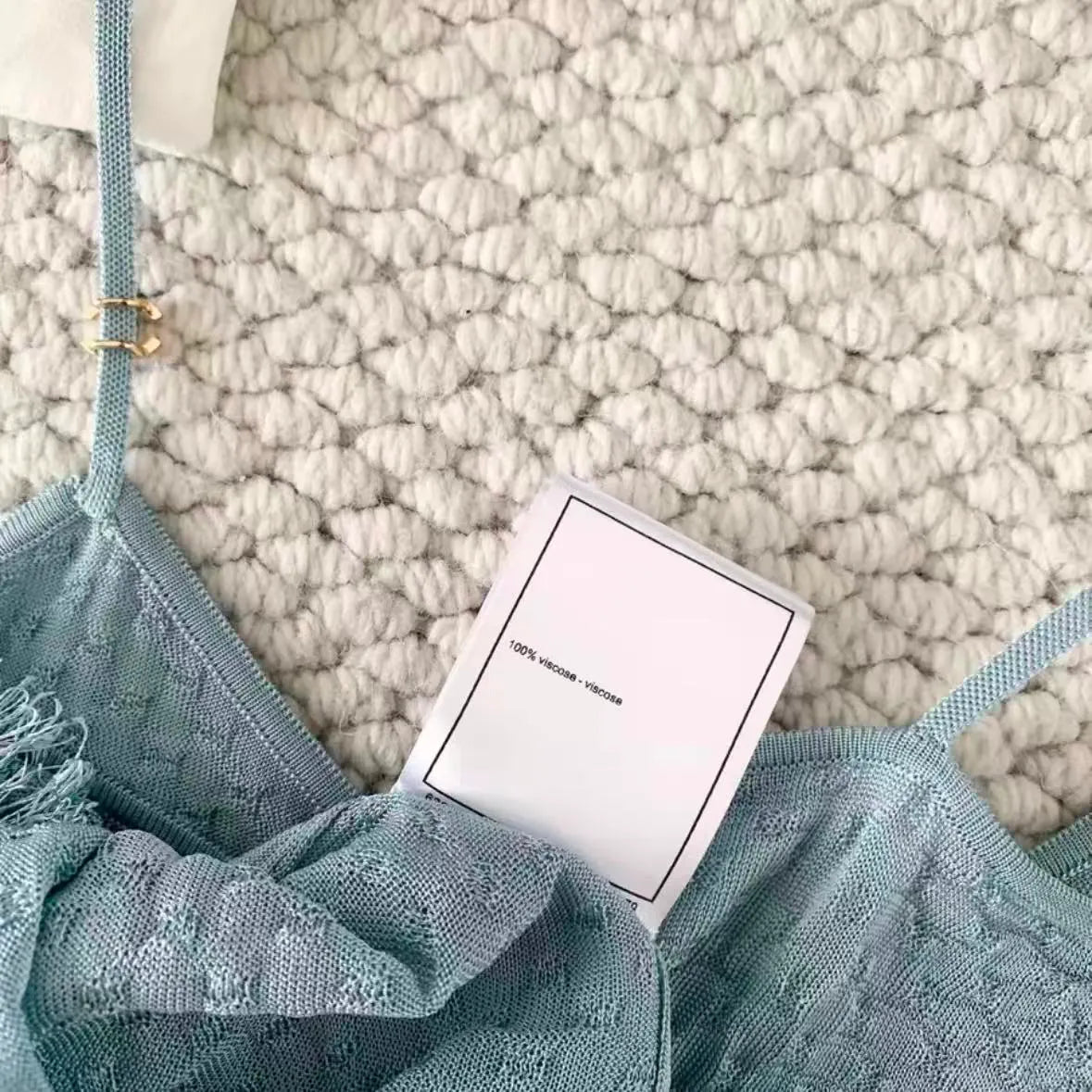 Blue Fringe Camisole